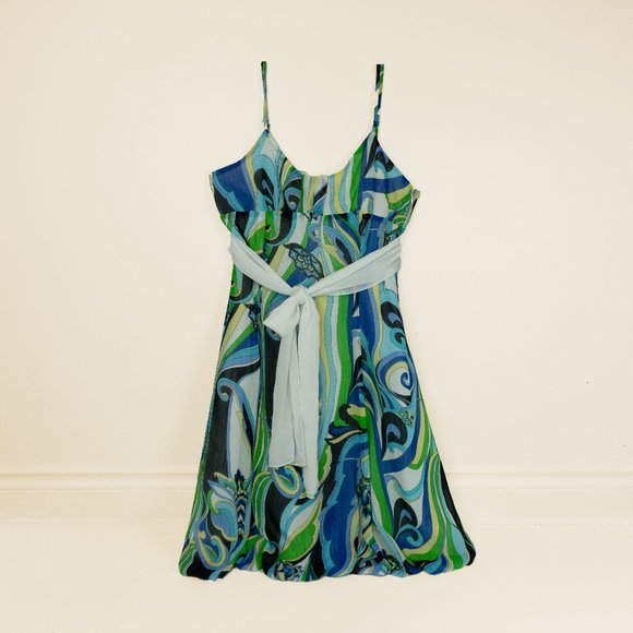 Vintage Turquoise Swirl Dress - Picture 9 of 9